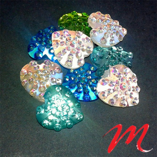 Perles Cabochons - Coeurs 