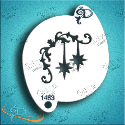 Diva Stencils Christmas Double Star Swirl