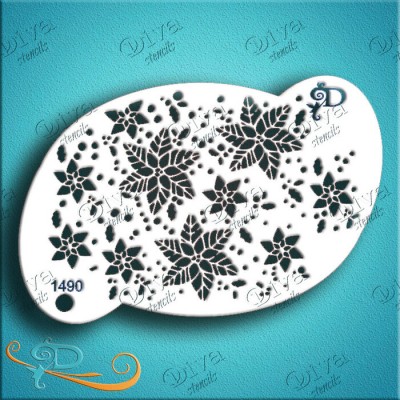 Diva Stencils Texture Poinsettia