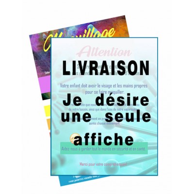 Livraison d'une seule affiche