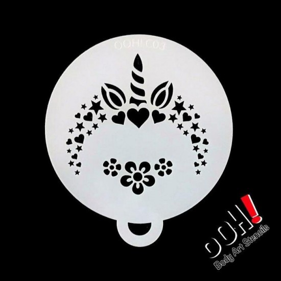 Ooh Stencils C03 - Pochoir Unicorn Flip - Licorne