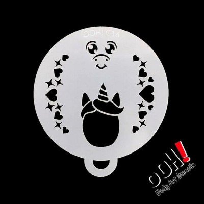 Ooh Stencils C16 - Pochoir Baby Unicorn Flip -...