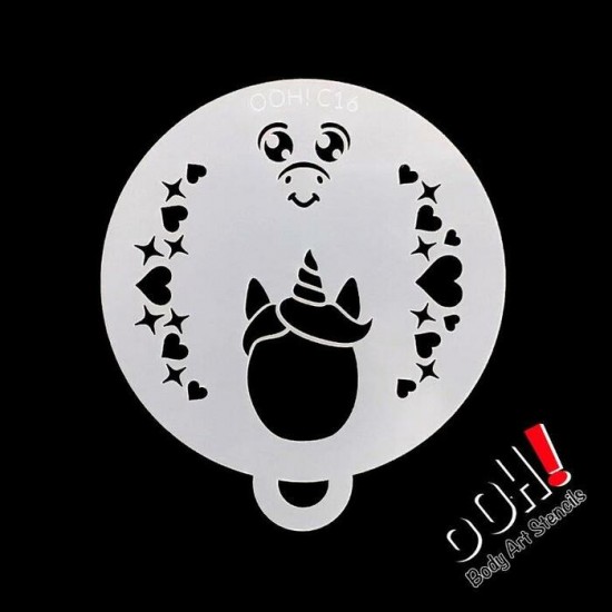 Ooh Stencils C16 - Pochoir Baby Unicorn Flip - Licorne