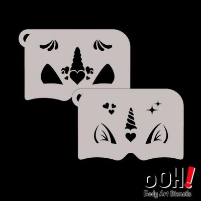 Ooh Stencils K18 - Pochoir Lovely Unicorn Airbrush