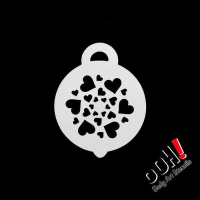 Ooh Stencils P12 - Pochoir Heart Swirl Face Petite
