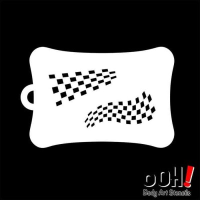 Ooh Stencils T24 - Pochoir Checkered Flag Airbrush...