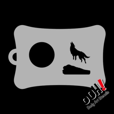 Ooh Stencils T19 - Pochoir Wolf Airbrush Tattoo -...