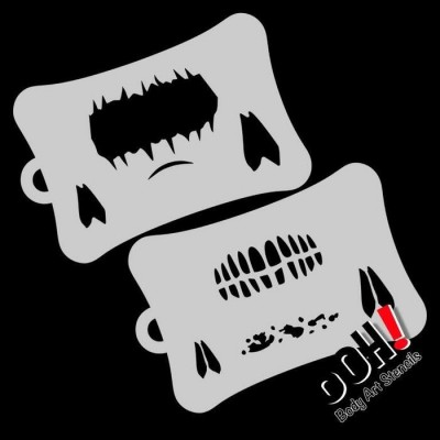 Ooh Stencils T18 - Pochoir Zombie Mouth Airbrush...