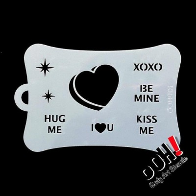 Ooh Stencils T01 - Pochoir Valentine Candy Heart...