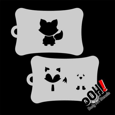 Ooh Stencils X08 - Pochoir Fox Airbrush Tattoo