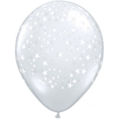 5 ''  Ballon Clair Étoiles Blanche
