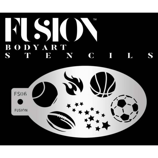 Fusion Stencil - Sport Stars Football Soccer Basketball Face Paint - FS06    