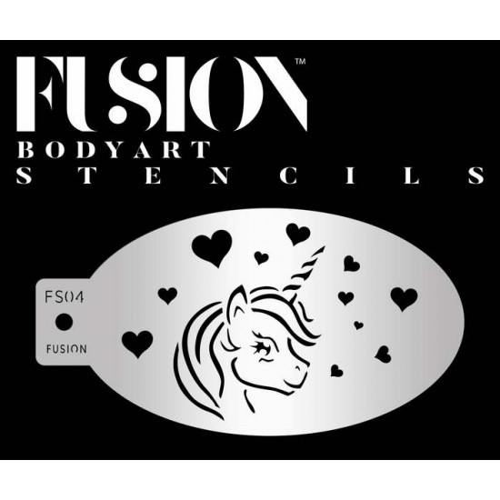 Fusion Stencil - Unicorn In Love Face Paint - FS04	