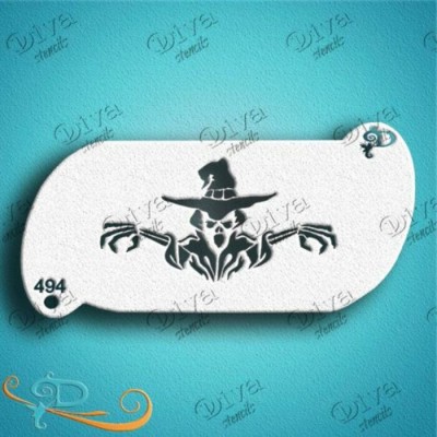 DIVA STENCILS - 494 Forehead Skeleton Band -...