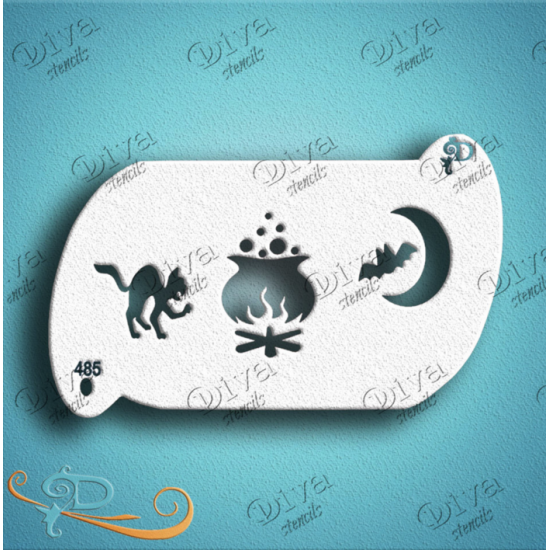 DIVA STENCILS - 499 Cat & Cauldron Band - PigmentM