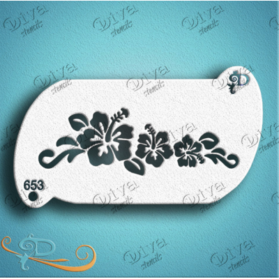 DIVA STENCILS - 653 Forehead Hibiscus line -...
