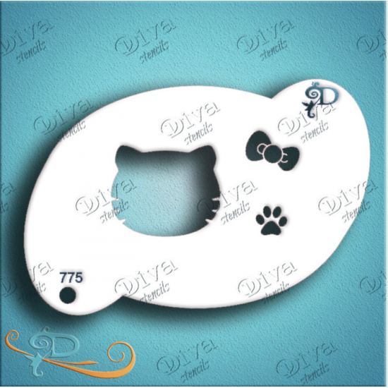 DIVA STENCILS - 775 Kitty Face - PigmentM