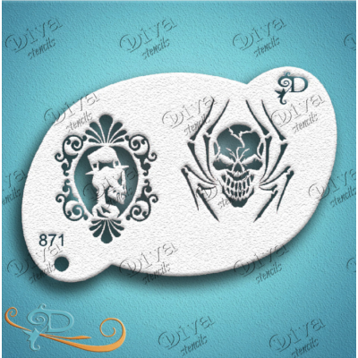 DIVA STENCILS - 871 Two Skulls - PigmentM