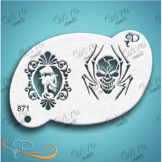 DIVA STENCILS - 871 Two Skulls - PigmentM