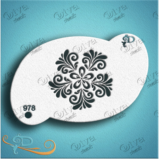 DIVA STENCILS - 978 Flourish Teardrops - PigmentM