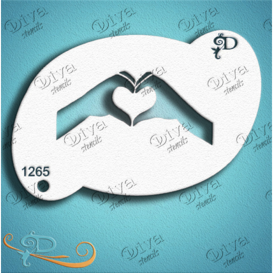 DIVA STENCILS - 1265 Heart Hands - PigmentM