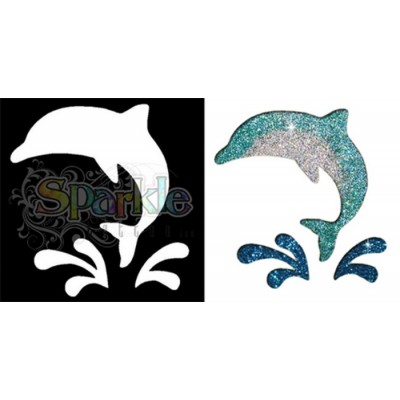 Sparkle Tattoo – Dolphin Splash - Glitter Stencil - (5pc pack)