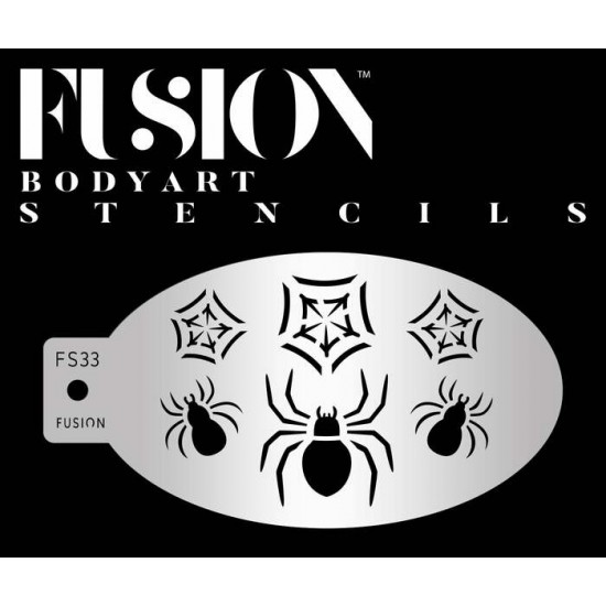 Fusion Stencil - Crawing Spider & Web Face Paint - FS33