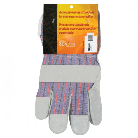 Gants d'ajusteur de meilleure qualité avec paume renforcée, Grand, Paume en Cuir de vache refendu, Doublure en Coton Chacun