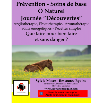 Cours Prévention et Soins Ô Naturel pour chevaux