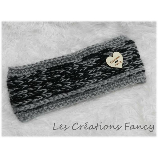 Bandeau Gris et Noir Moyen-Grand