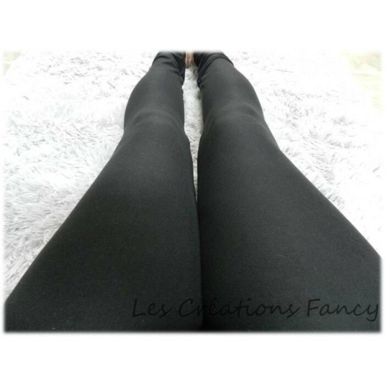 Leggings pour femme, SMALL  ultra confortables en "brushed poly" polyester/spandex Noir