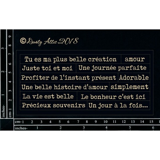 Dusty Attic - Chipboard «French Wordplay #1 Black»