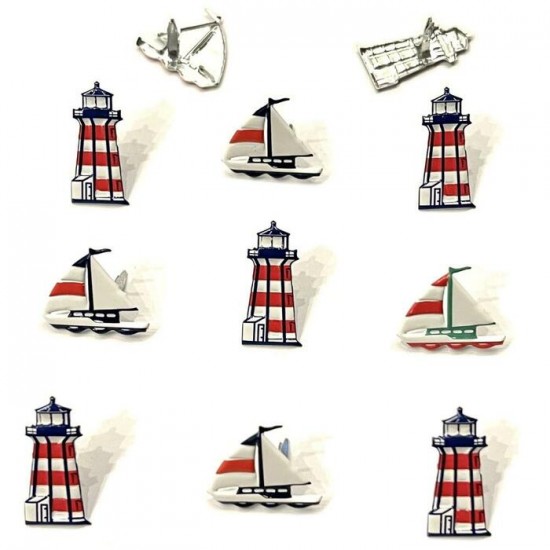 Eyelet Outlet - Brads «Boat & Lighthouse» paquet...