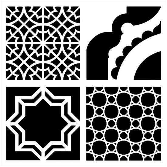 TCW - Stencil modèle "Marrakesh Tiles" 6" X 6"