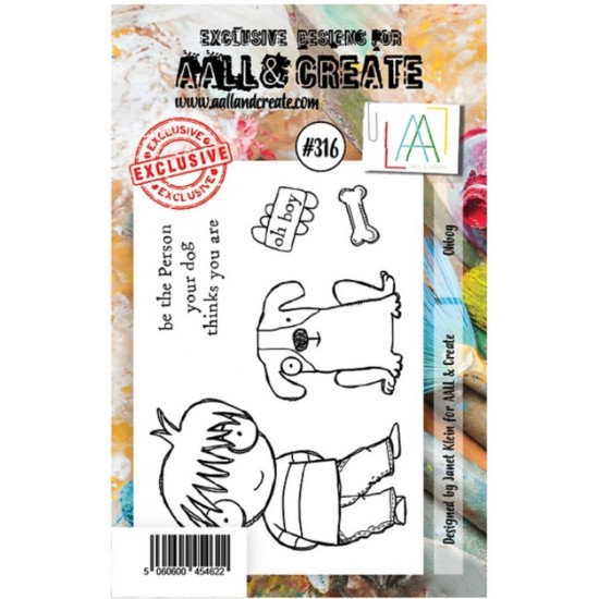 AALL & CREATE - Estampe «Oh Boy»  #316     5 pcs