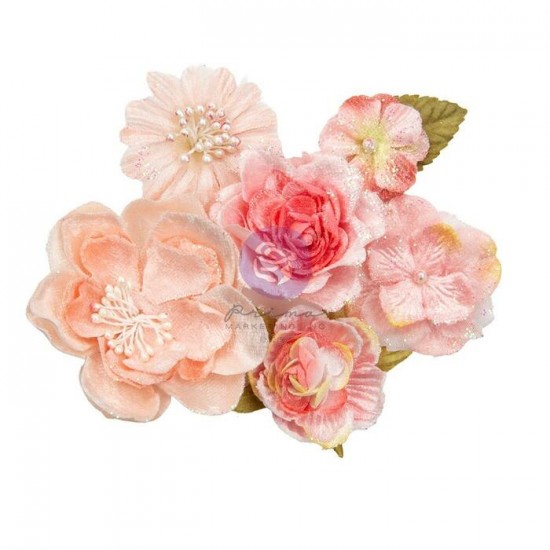 Prima Flowers - Collection Mulberry Paper «Velvety Smooth / Strawberry Milkshake» 6 pièces