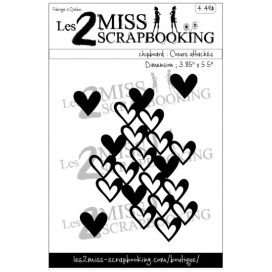 Les 2 Miss scrapbooking - Chipboard «Coeurs...