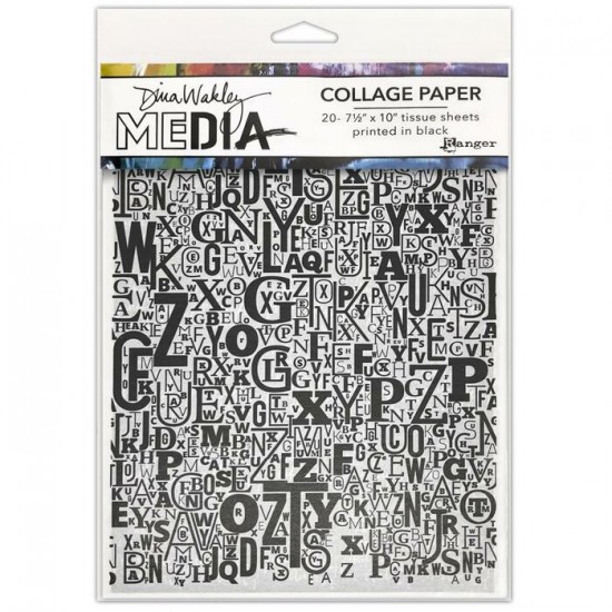 Dina Wakley - Collage Paper «Jumbled Letters» 20...