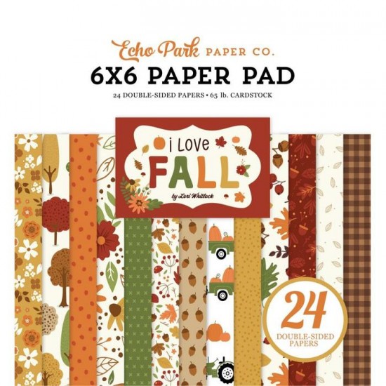 Echo Park - Bloc de  papier double face «I Love...