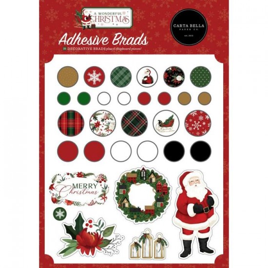 Carta Bella - Brads «Wonderful Christmas» paquet...