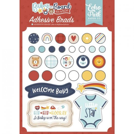 Echo Park - Brads «Baby On Board/It's A Boy» paquet de 29  pièces