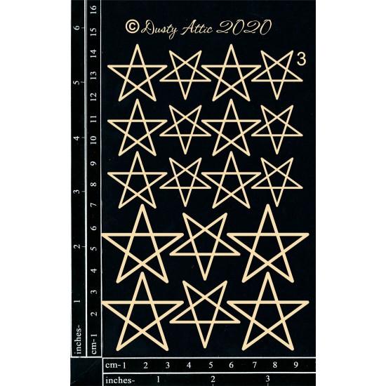  Dusty Attic - Chipboard  «Stars # 3»