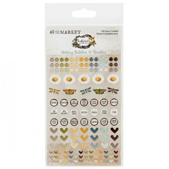 49 & Market - Autocollants «Wishing Bubbles & Baubles» collection «Krafty Garden» 136 pcs