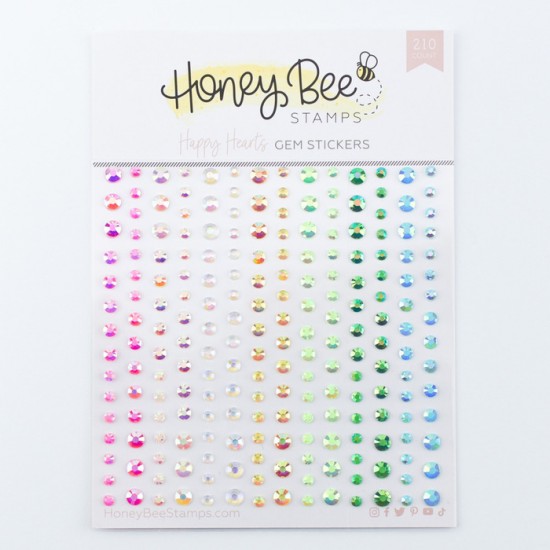 Honey Bee - Cristaux autocollant «Happy Hearts»...