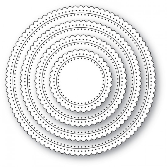 Poppy - Ensemble de dies  modèle «Scallop Pinpoint Rings» 