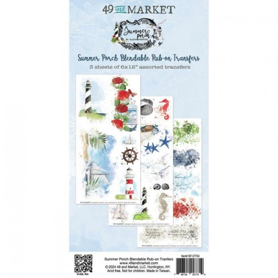 49 & Market - Rub-Ons de la collection  «Summer Porch/Blendable» 3 feuilles