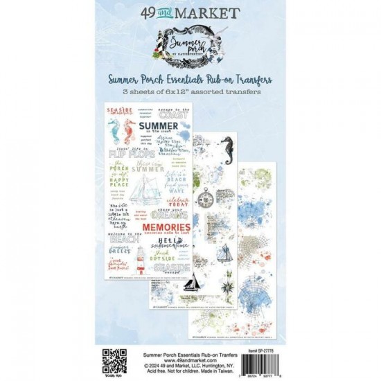 49 & Market - Rub-Ons de la collection  «Summer Porch/Essentials» 3 feuilles