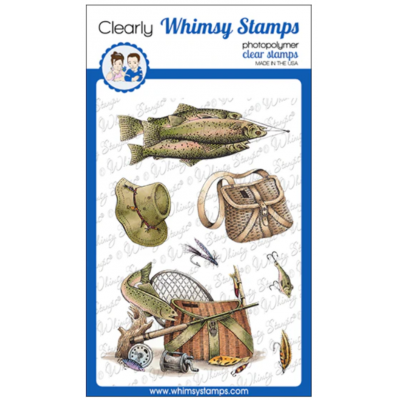 Whimsy Stamps- Estampe «Fishing Fanatics» 7...