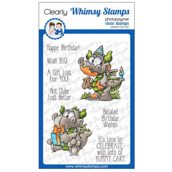 Whimsy Stamps- Estampe «Birfday Dragons» 8...