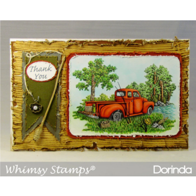 Whimsy Stamps- Estampe «Gone Fishing» 1 estampe